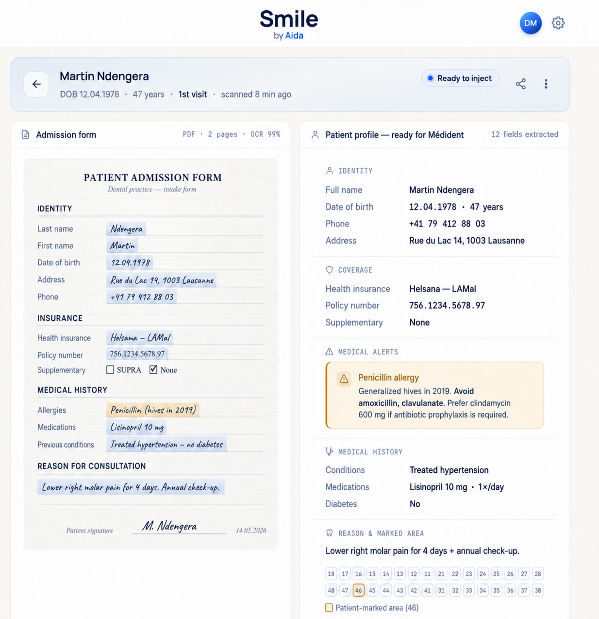 Smile — patient record