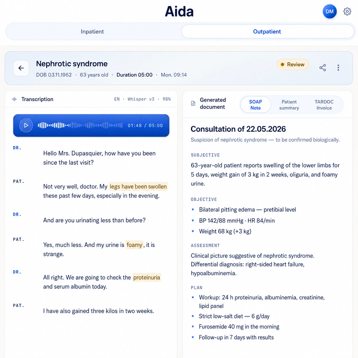 Aida — outpatient view